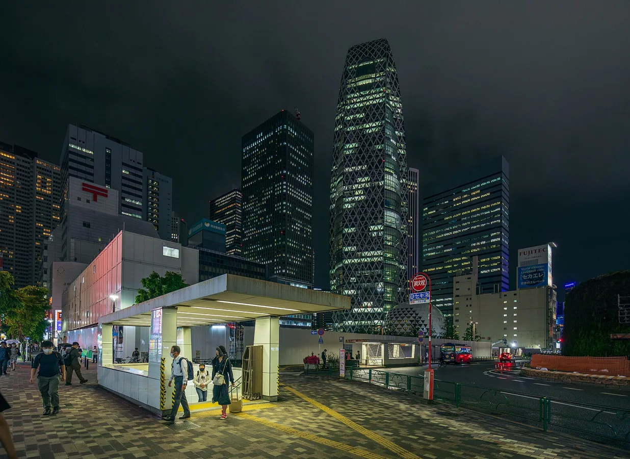 Underpass entrance at Shinjuku Station West Exit, Nishi Shinjuku, Tokyo, Japan, 2024 May