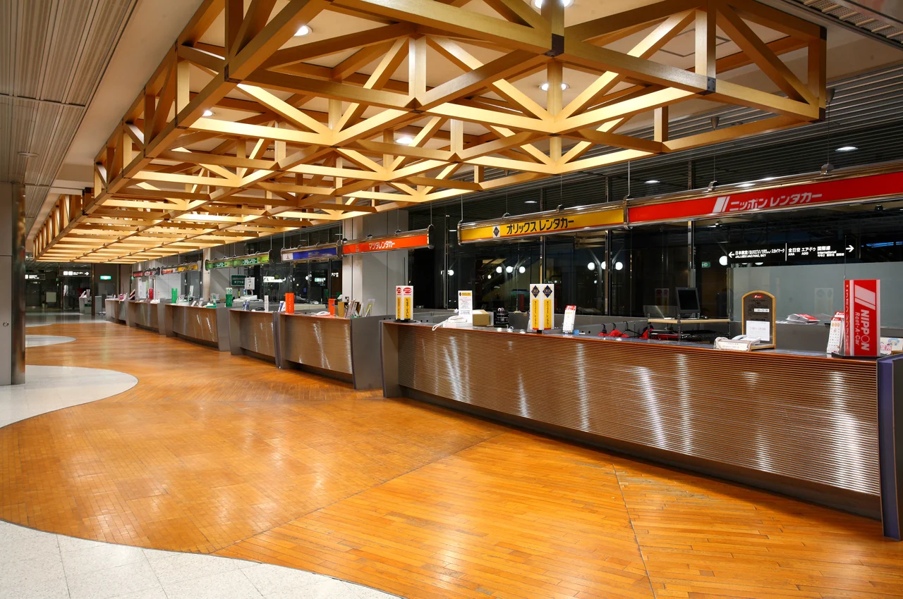 Car rental reception at New Chitose Airport