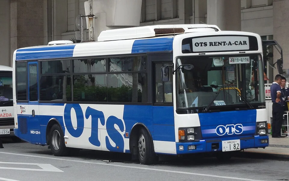 Car rental shuttle bus at Naha Airport